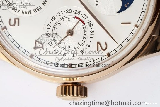 MIROTIME 0420 WellDesigned Portugieser Perpetual Calendar RG 5033 APSF 1:1 Best Edition White Dial on Brown Leather Strap A52610 Clone 7042